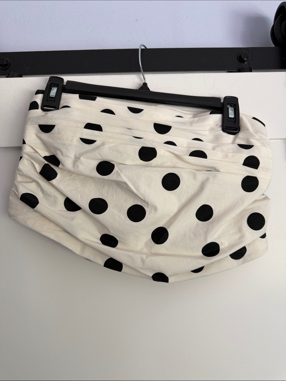 LOFT White with Black Polka Dots strapless top